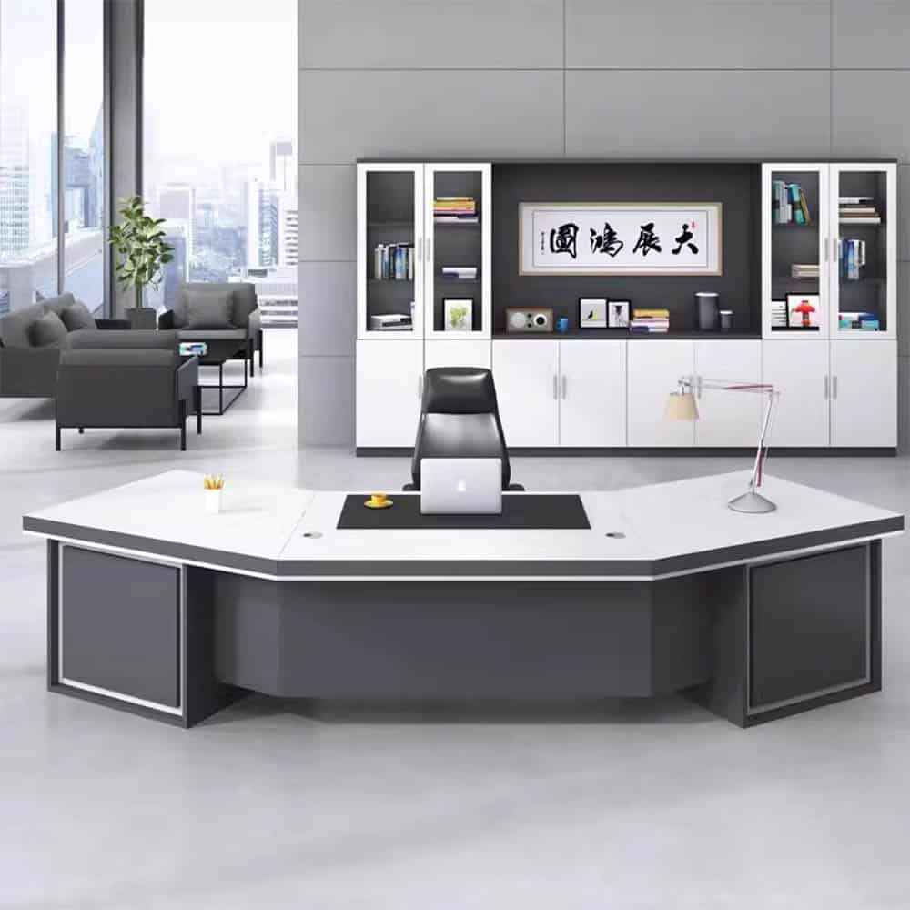 Modern Minimalist Curved Executive Desk