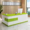 Modern Minimalist Reception Desk - White & Maple