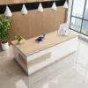 Modern Minimalist Reception Desk - White & Maple