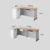 Modern Minimalist Reception Desk - White & Maple