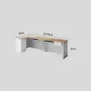 Modern Minimalist Reception Desk - White & Maple