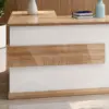 Modern Minimalist Reception Desk - White & Maple