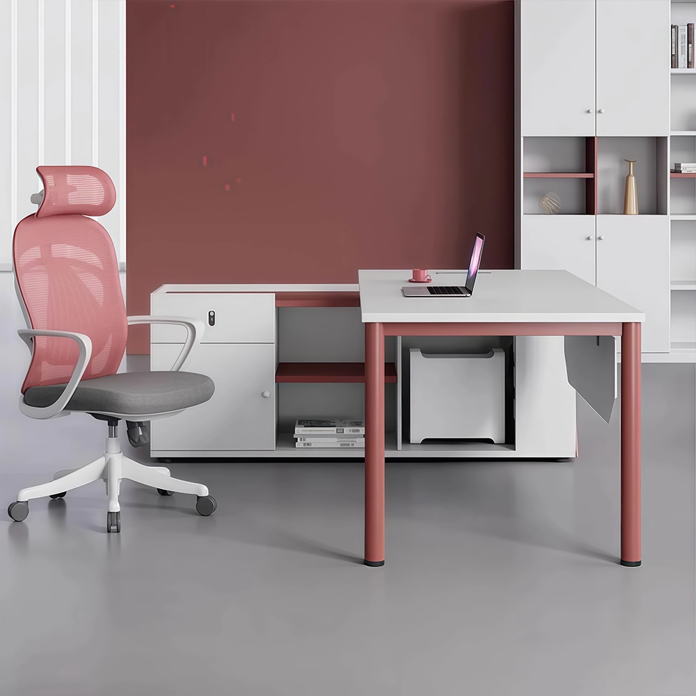 Modern Minimalist Red Executive Desk - Maoters