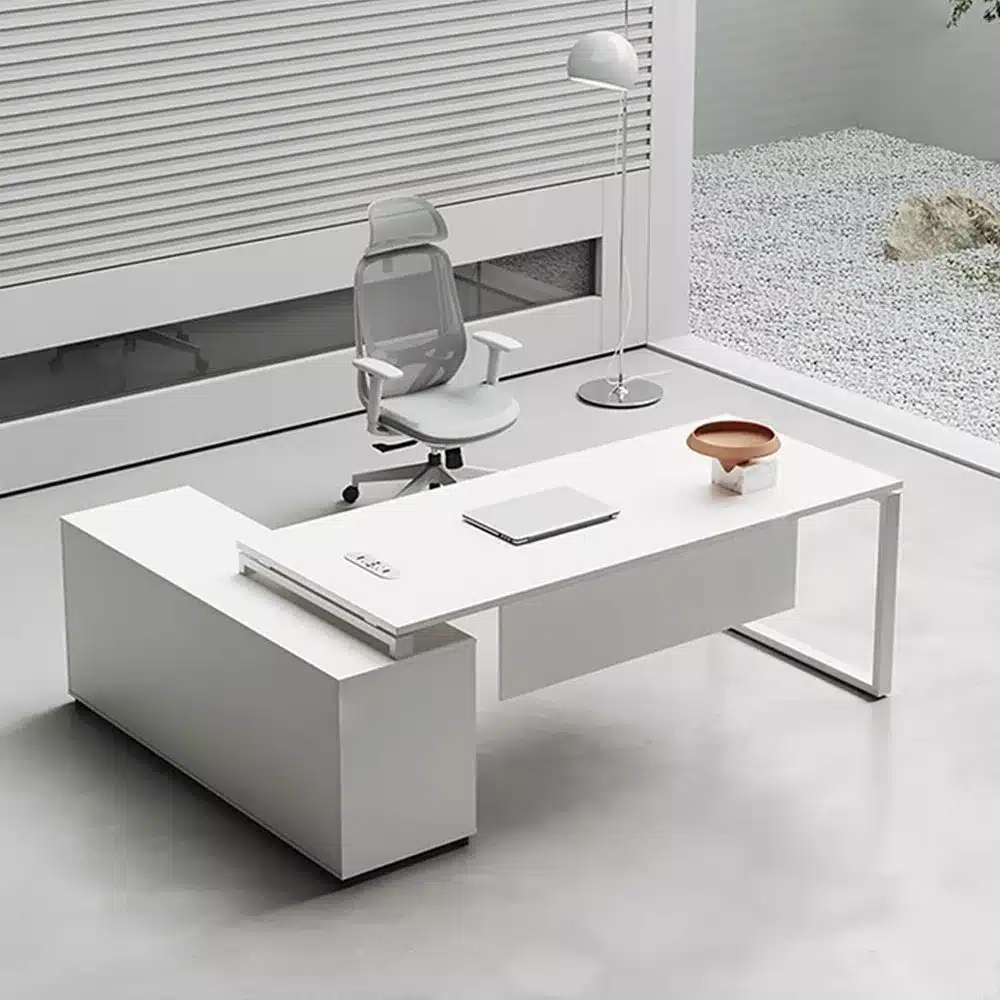 Modern Minimalist White Executive Desk - Perfect Fit Modern Minimalist White Executive Desk - Perfect Fit