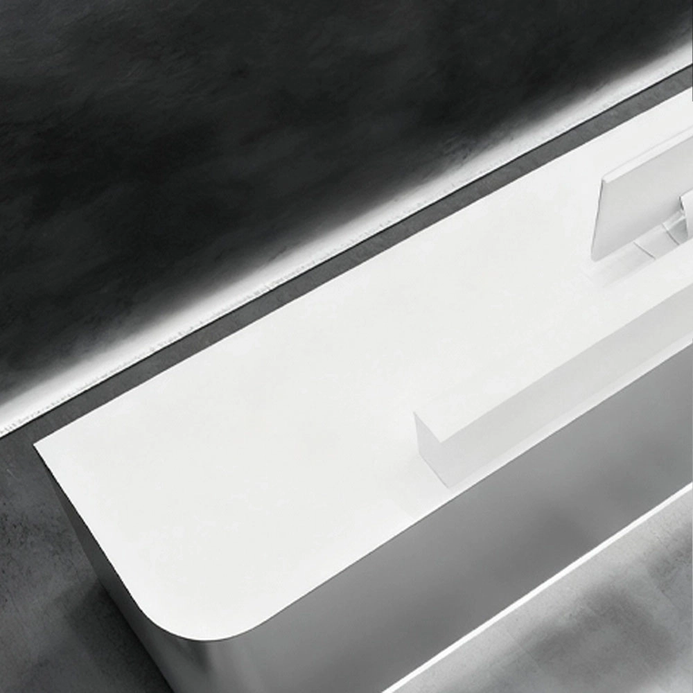 Modern Stainless Steel Front Desk - Sleek & Sturdy Modern Stainless Steel Front Desk - Sleek & Sturdy