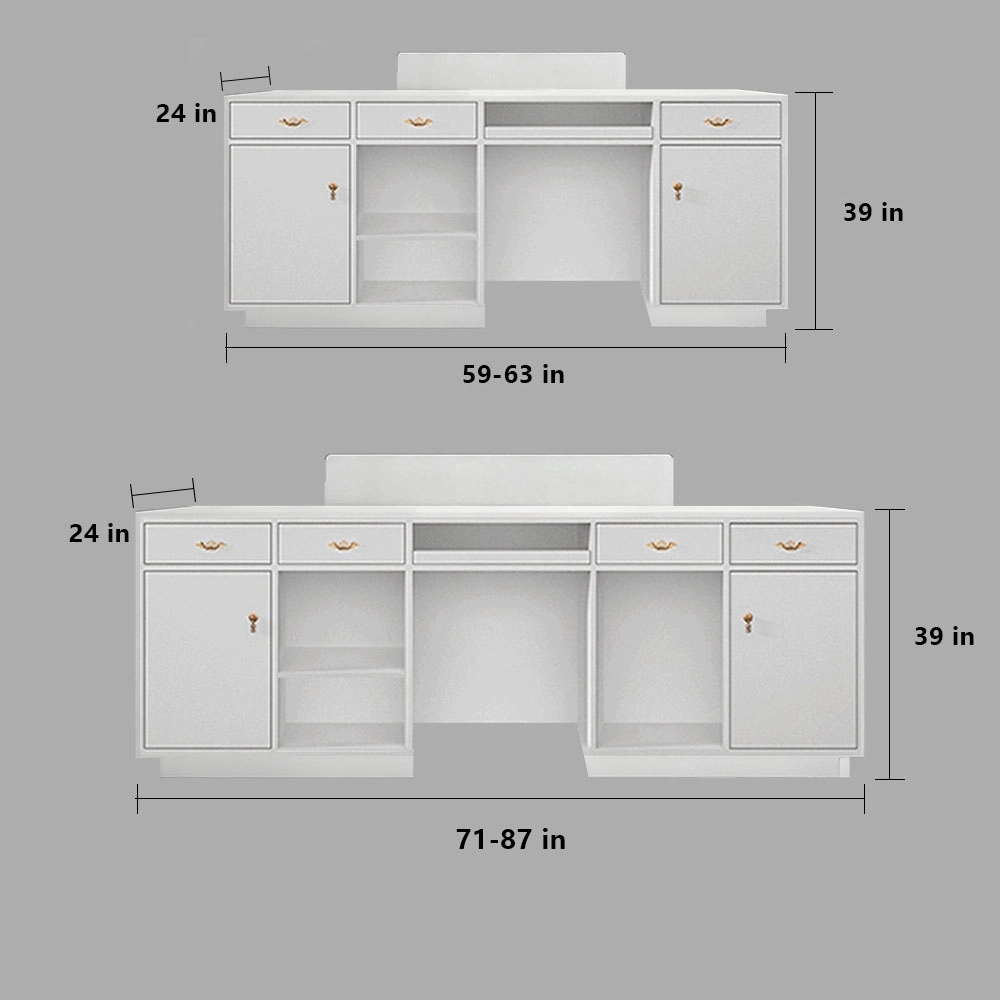 Modern Stainless Steel Front Desk - Sleek & Sturdy Modern Stainless Steel Front Desk - Sleek & Sturdy