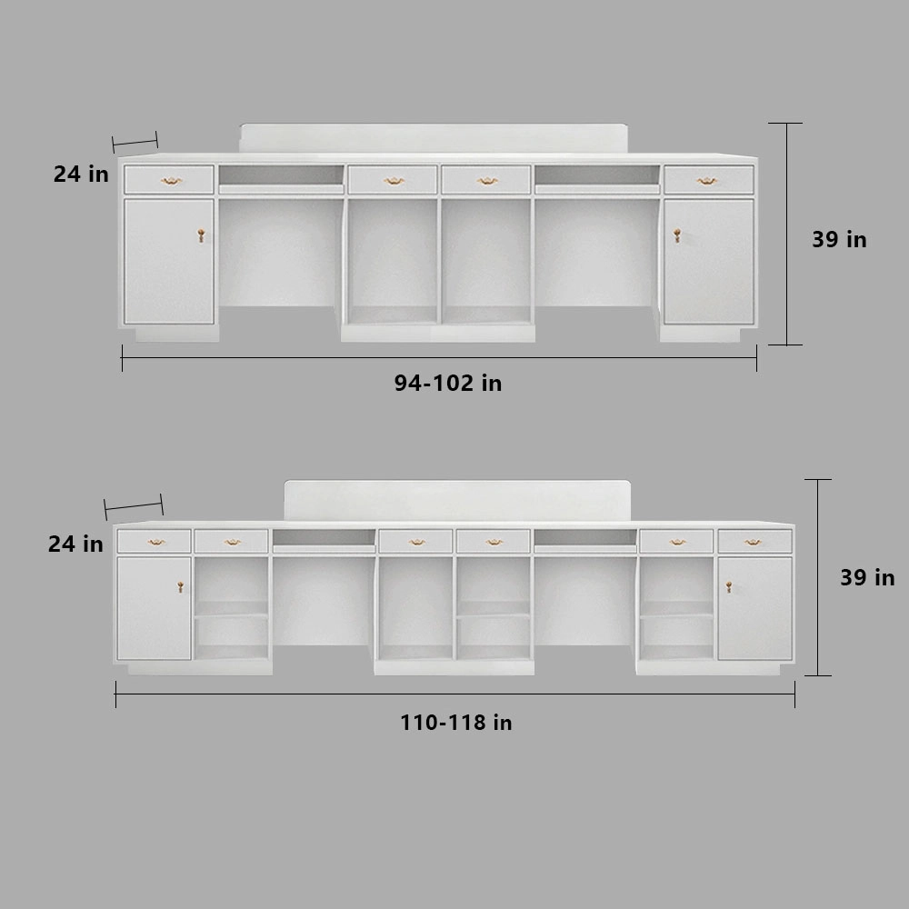 Modern Stainless Steel Front Desk - Sleek & Sturdy Modern Stainless Steel Front Desk - Sleek & Sturdy