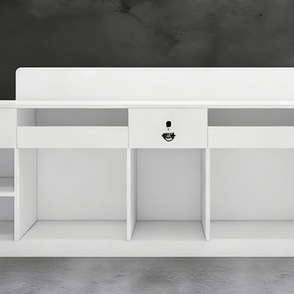 Modern Stainless Steel Front Desk - Sleek & Sturdy Modern Stainless Steel Front Desk - Sleek & Sturdy