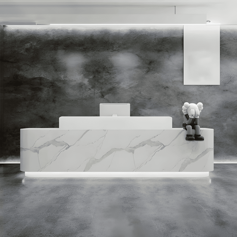 Modern Stainless Steel Front Desk - Sleek & Sturdy