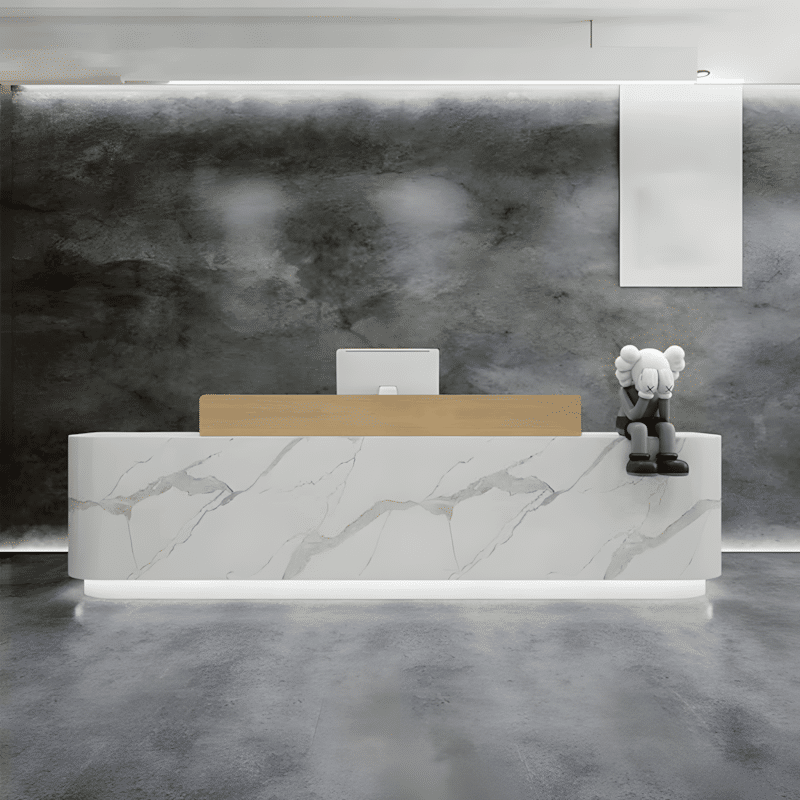 Modern Stainless Steel Front Desk - Sleek & Sturdy