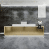 Modern Stainless Steel Front Desk - Sleek & Sturdy