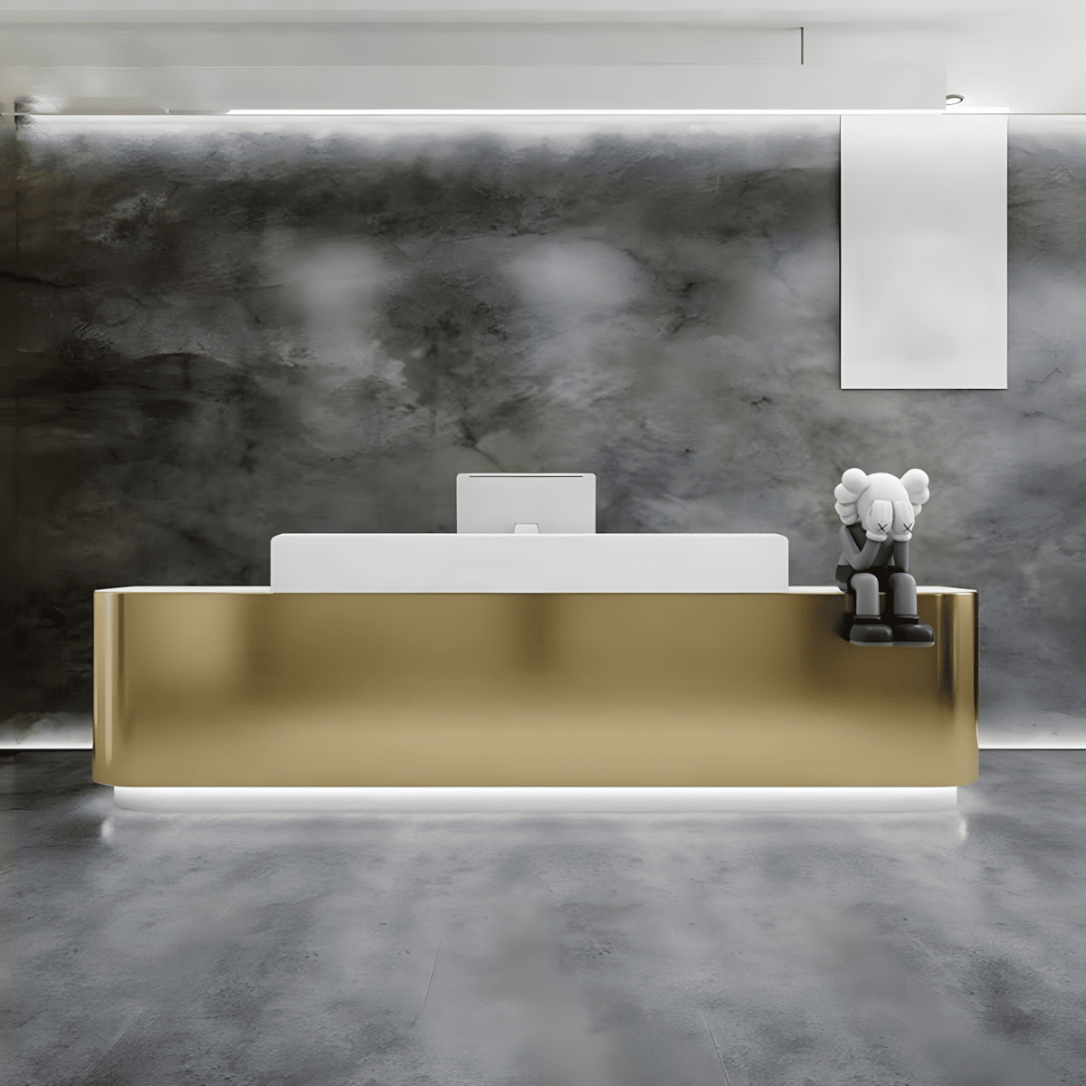Modern Stainless Steel Front Desk - Sleek & Sturdy