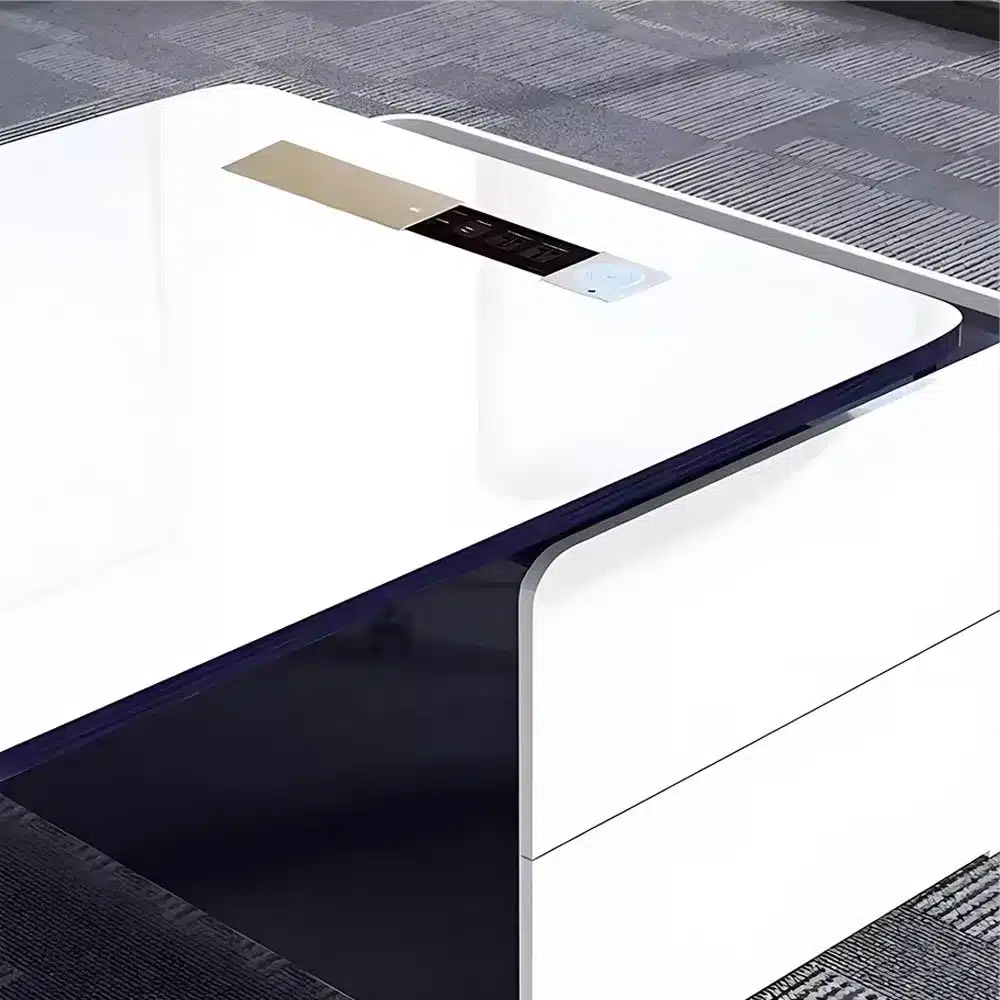 Modern White Manager Desk - Stylish Lacquered Office Modern White Manager Desk - Stylish Lacquered Office