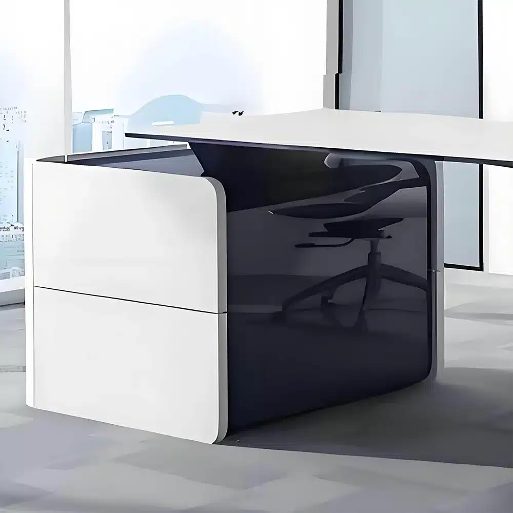 Modern White Manager Desk - Stylish Lacquered Office Modern White Manager Desk - Stylish Lacquered Office