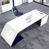 Modern White Manager Desk - Stylish Lacquered Office Modern White Manager Desk - Stylish Lacquered Office