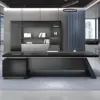 Modern Wooden Office Desk - Black Executive Style