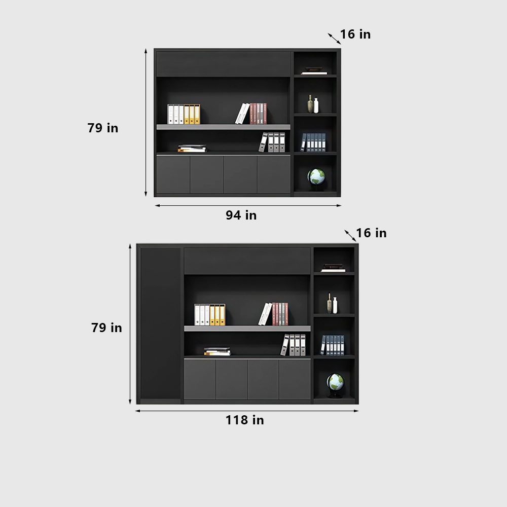 Modern Wooden Office Desk - Black Executive Style