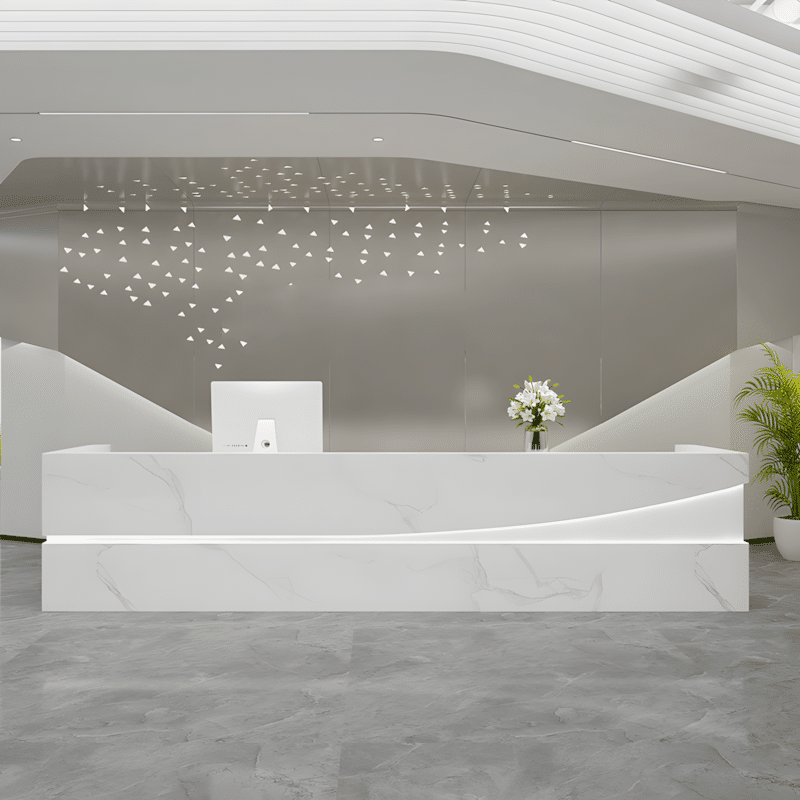 Modern Simple Reception Desk - Sleek Lacquer Finish