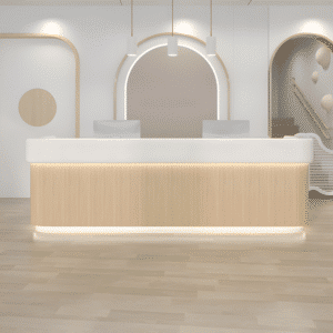 Modern Simple Wood Grain Reception Desk - Maoters
