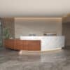 Company Reception Desk Imitation Marble Round Arc Bar