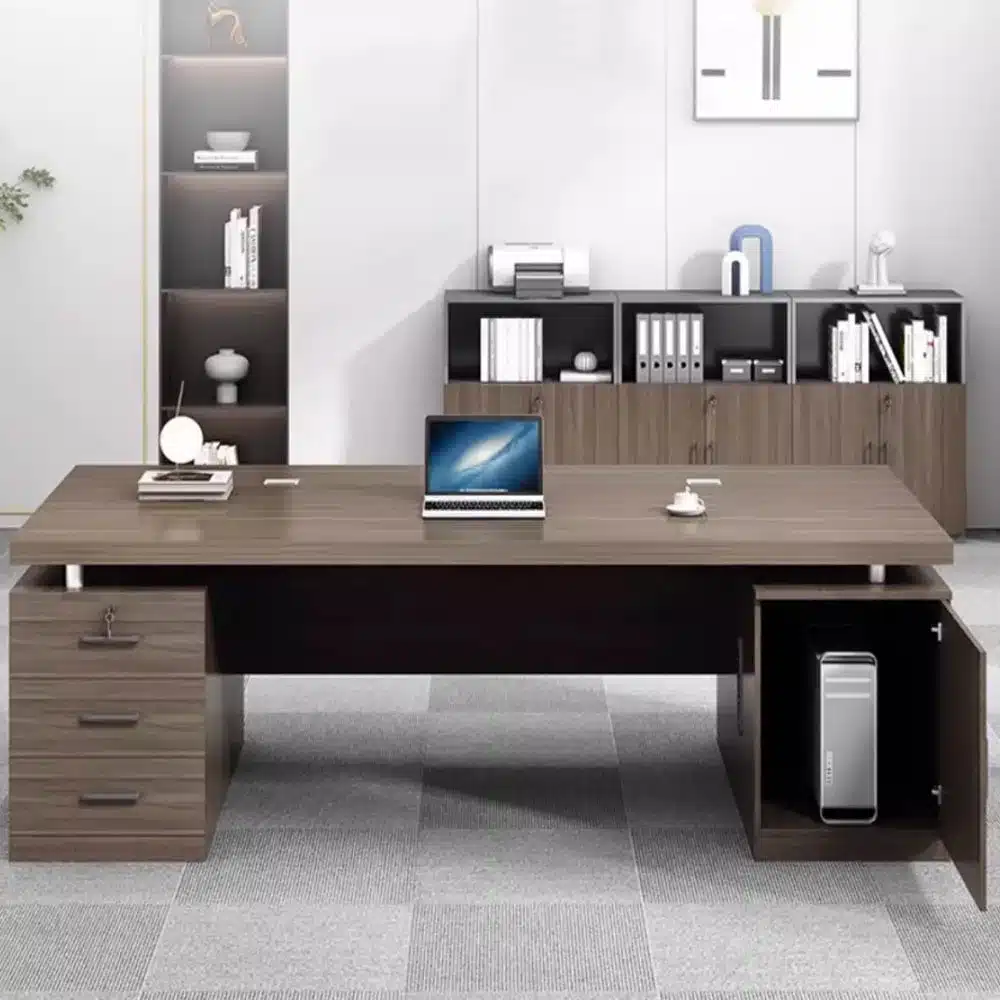 Office Computer Desk Double Cabinets Executive - Maoters