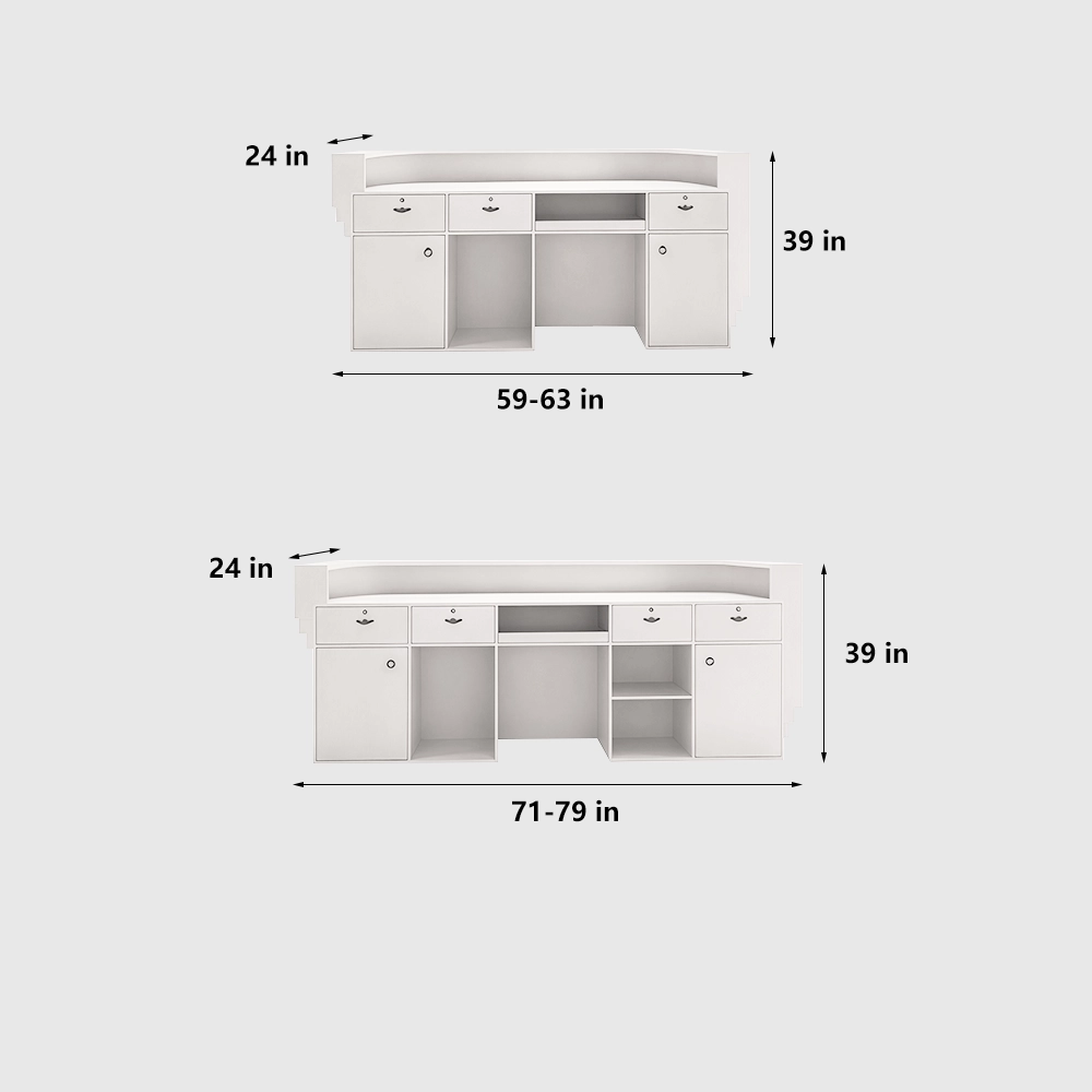 Reception Counter Cashier Desk - Classified Storage