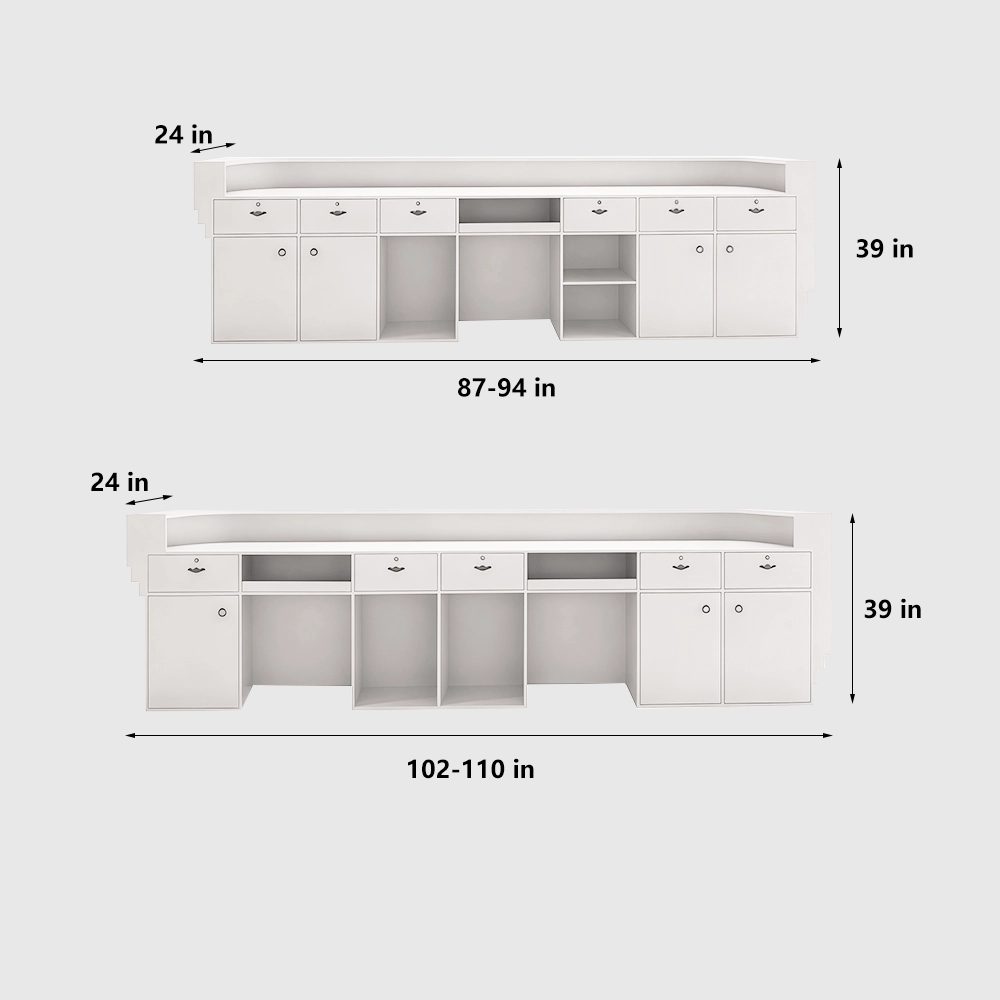 Reception Counter Cashier Desk - Classified Storage