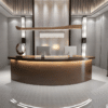 Reception Desk with Solid Wood Grain - Maoters