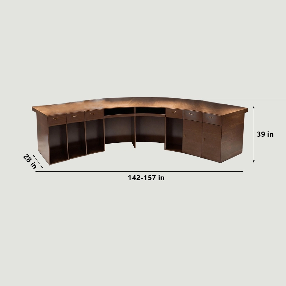 Reception Desk With Solid Wood Grain - Maoters