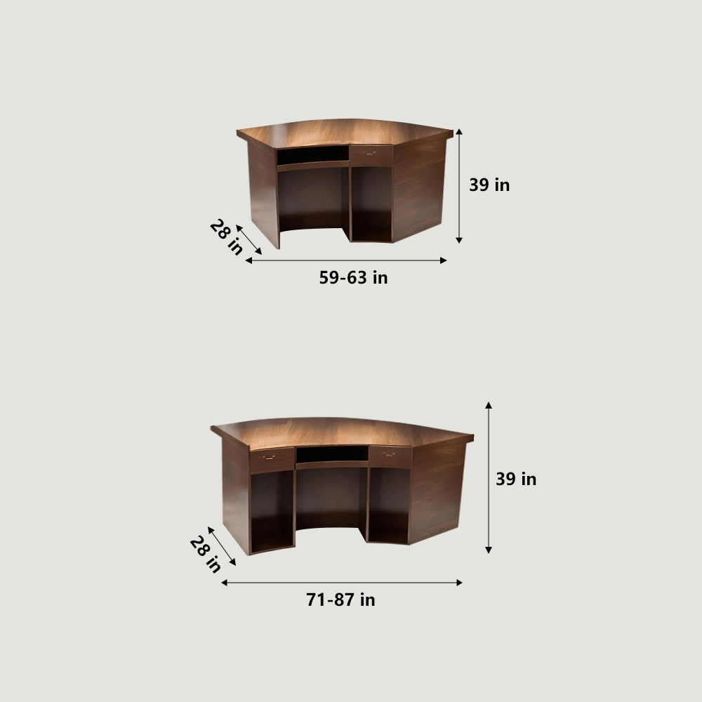 Reception Desk With Solid Wood Grain - Maoters