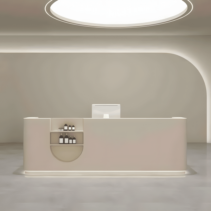 Rectangular Wood Reception Desk