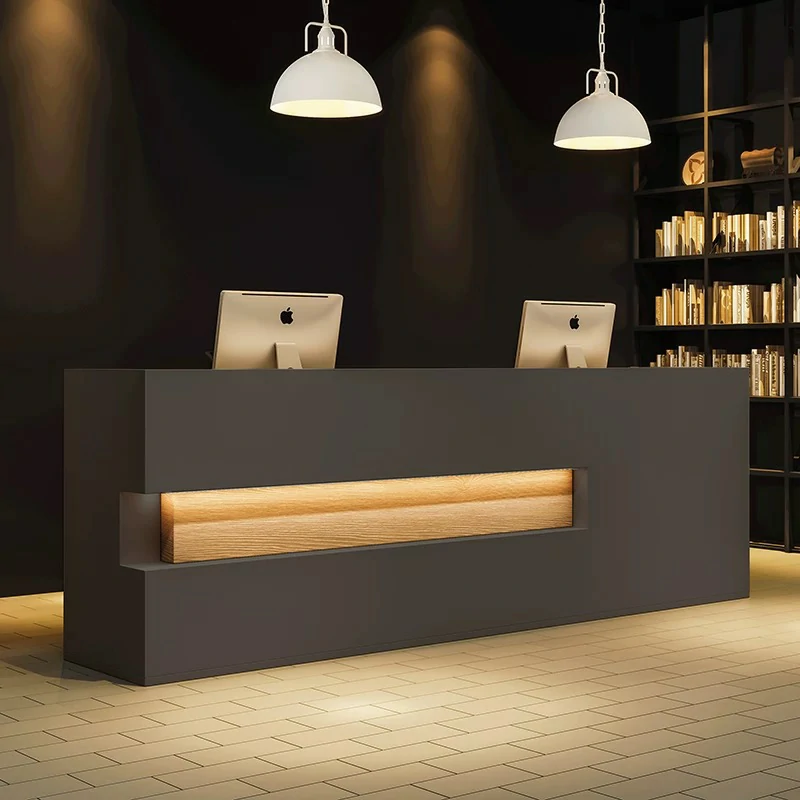 Retro Solid Wood Reception Desk - Maoters