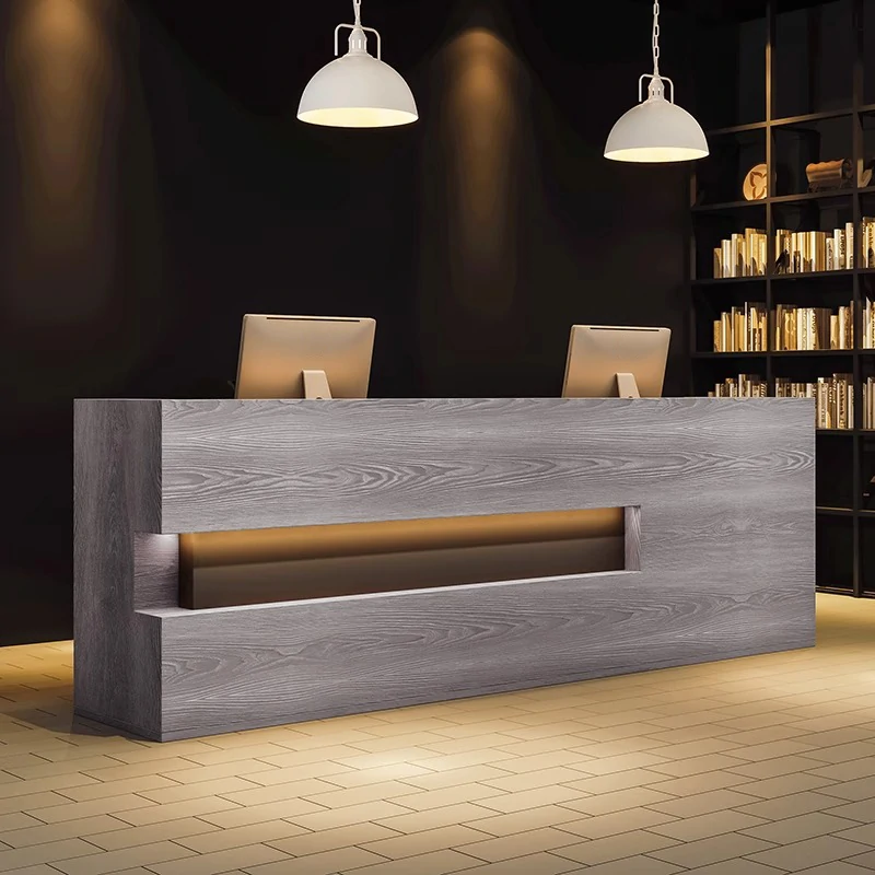 Retro Solid Wood Reception Desk - Maoters