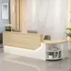 Simple L-shape Wood Reception Desk - Maoters