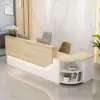 Simple L-shape Wood Reception Desk - Maoters