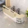 Simple L-shape Wood Reception Desk - Maoters