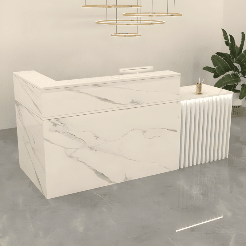 Simple Modern Lacquered Corner Reception Desk - Maoters