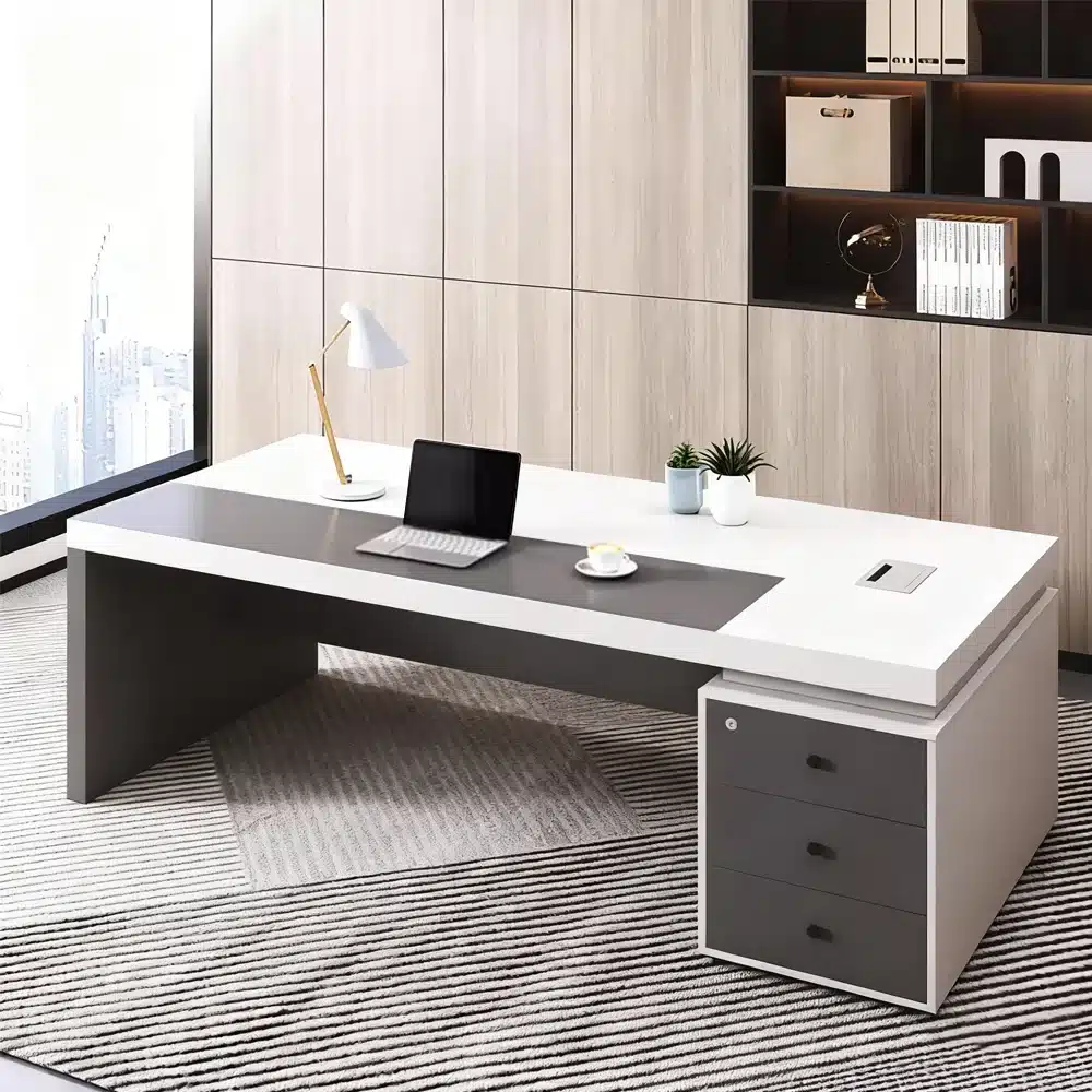 Sleek Modern Desk for Finance Managers & Supervisors Sleek Modern Desk for Finance Managers & Supervisors