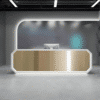 Sleek Stainless Steel Reception Desk - Enhance Your Space