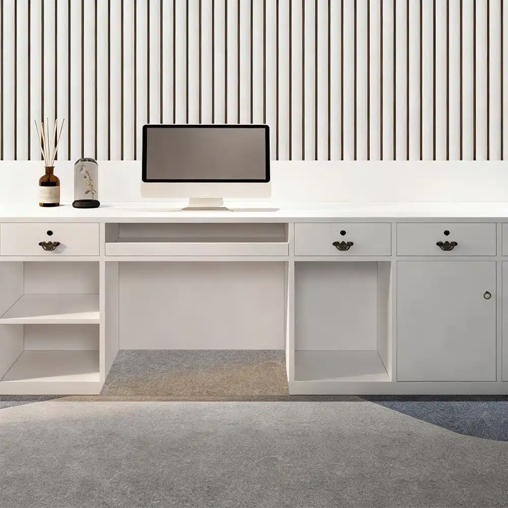 Sleek Stainless Steel Reception Desk - Enhance Your Space Sleek Stainless Steel Reception Desk - Enhance Your Space