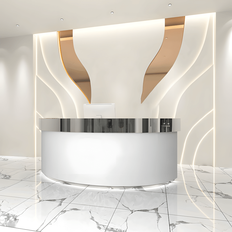 Stainless Semi Circular Reception Desk