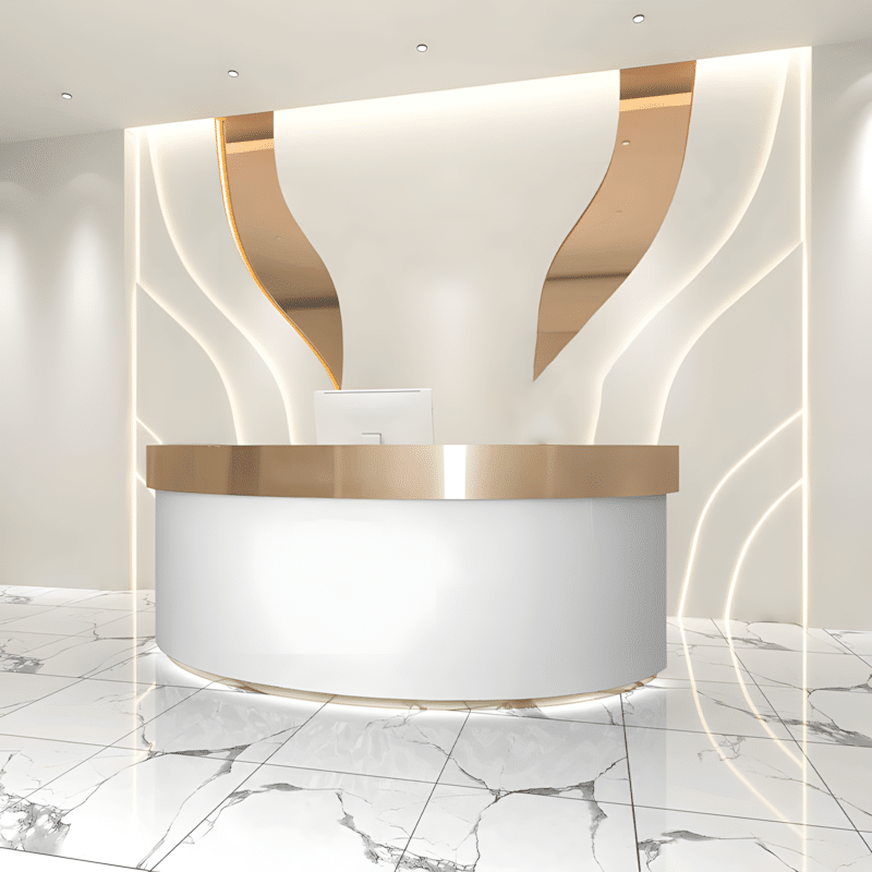 Stainless Semi Circular Reception Desk