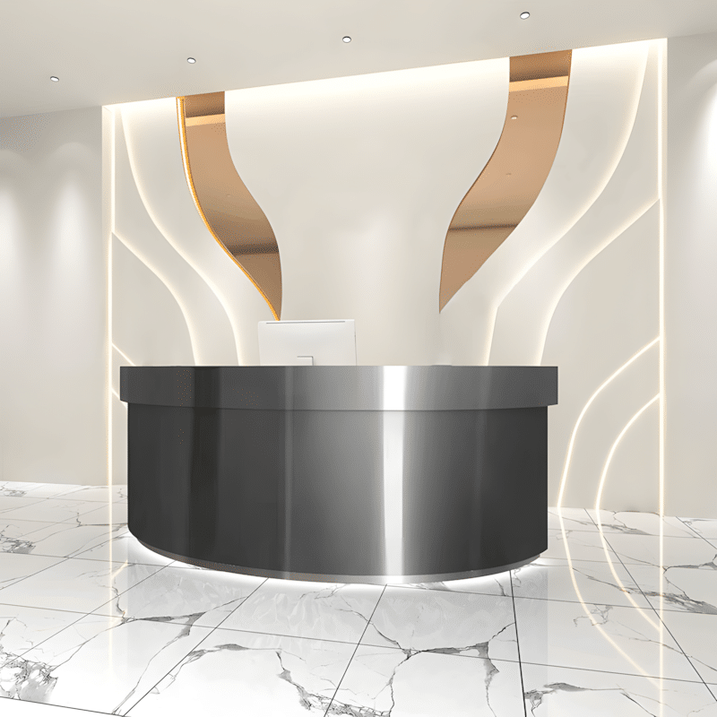 Stainless Semi Circular Reception Desk