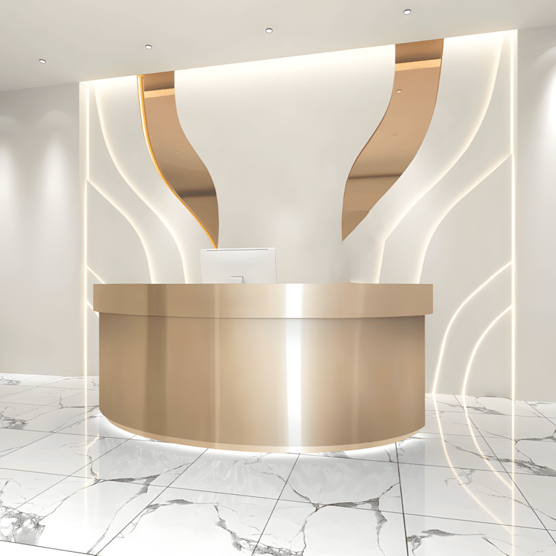 Stainless Semi Circular Reception Desk