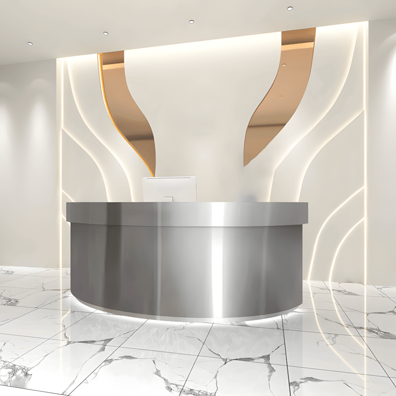 Stainless Semi Circular Reception Desk