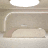 Stylish Curved Cashier Counter for Beauty Salons