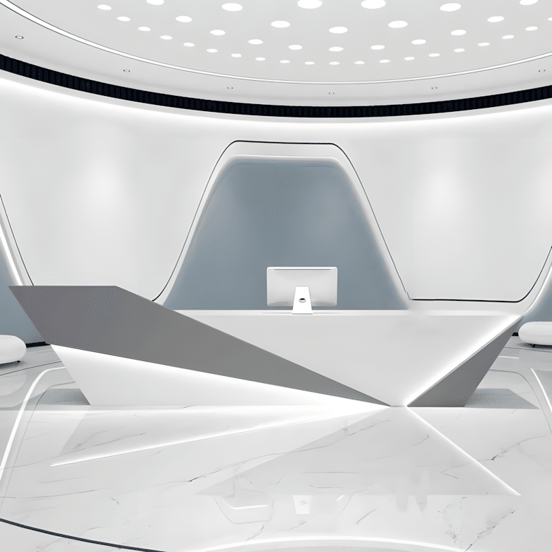Stylish Reception Desk with Register Counter Storage