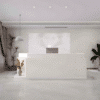 Stylish Rectangular Wood Reception Desk