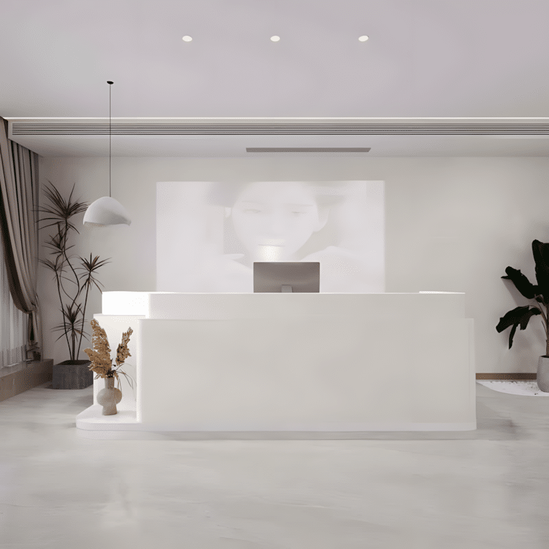 Stylish Rectangular Wood Reception Desk