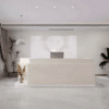 Stylish Rectangular Wood Reception Desk